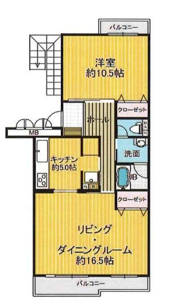 東鷲宮ニュータウン公園通(1LDK/3階)の間取り写真