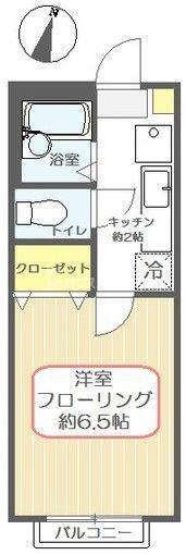 エクセル1(1K/1階)の間取り写真