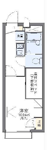 レオパレスウィステリアII(1K/2階)の間取り写真