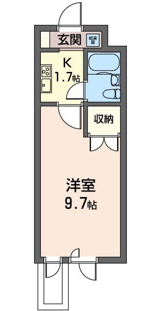 グリーンフラッツ小金井(1K/2階)の間取り写真