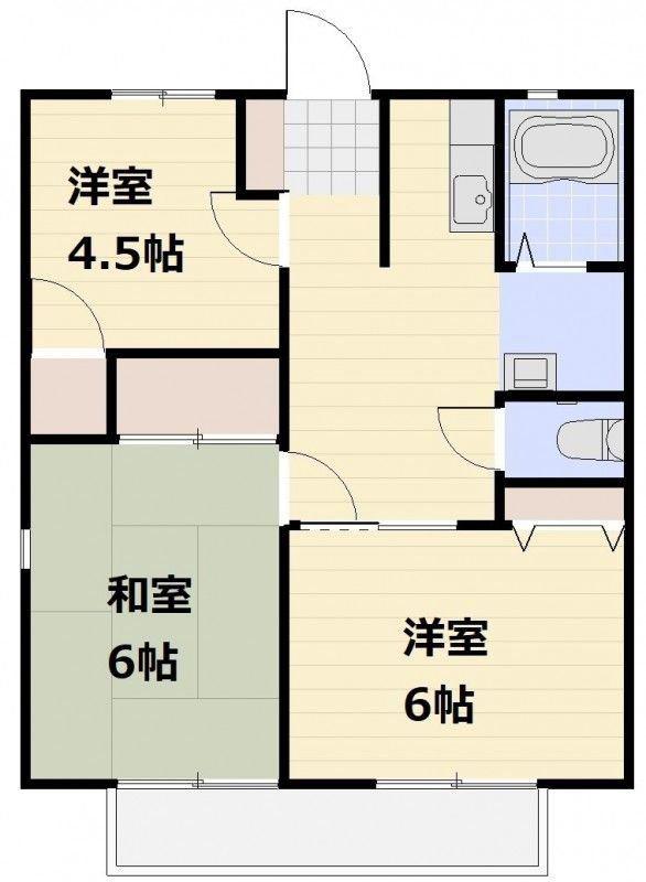 パナヒカリB(3DK/2階)の間取り写真
