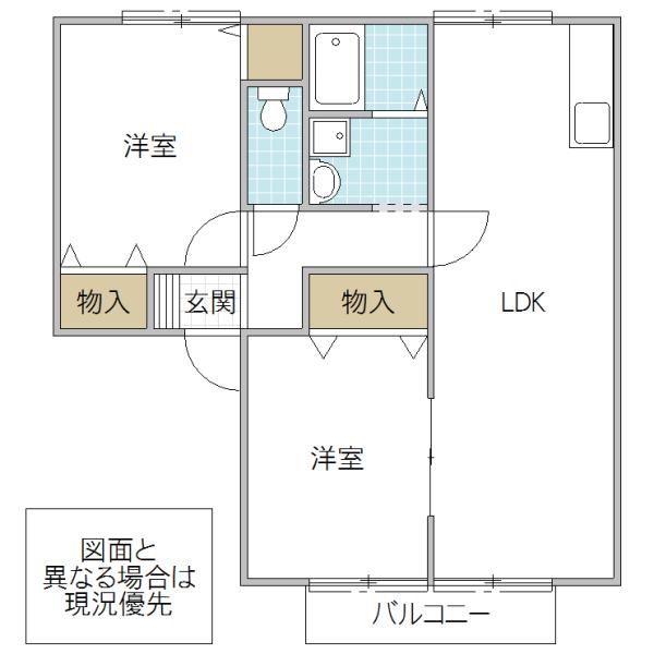 クレスト(2LDK/2階)の間取り写真