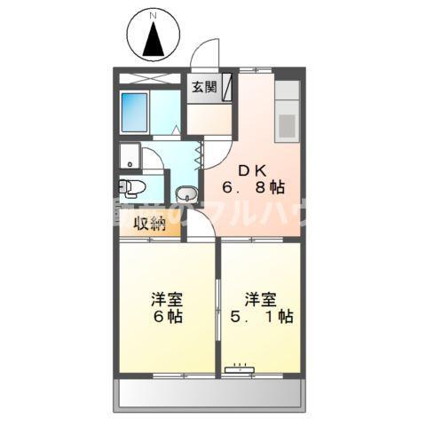 エポックハウス西桜木(2DK/1階)の間取り写真