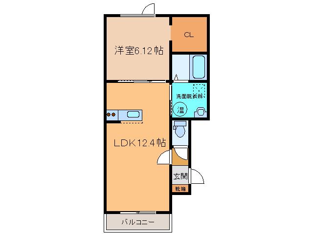 デスパシオIII(1LDK/2階)の間取り写真