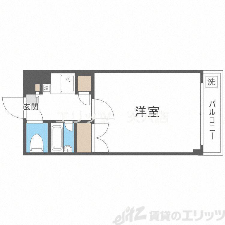 ギャレ豊津(1K/3階)の間取り写真