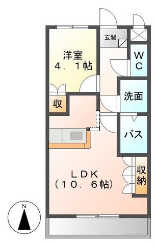 オリエンタルハイツ(1LDK/1階)の間取り写真