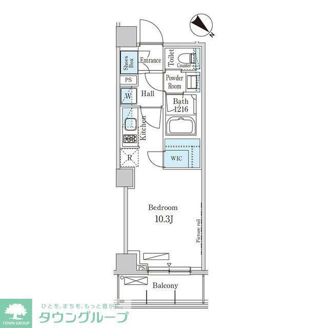 パークアクシス表参道レジデンス(ワンルーム/1階)の間取り写真