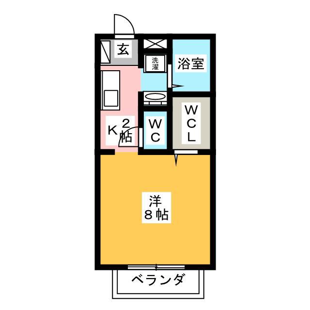 ペアパレスA(1K/1階)の間取り写真