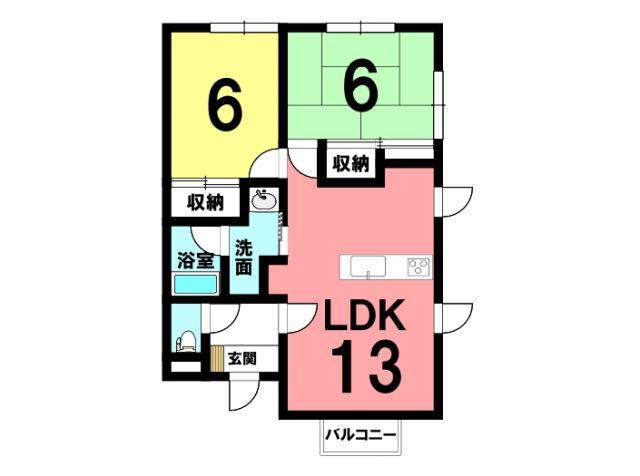 エミネントA(2LDK/2階)の間取り写真