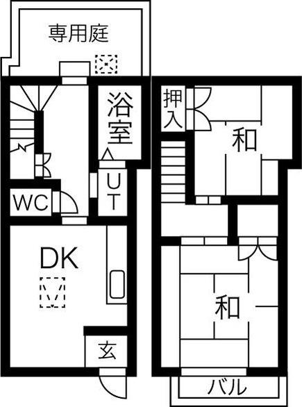 友田町アパート(2DK/1階)の間取り写真