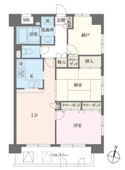 本駒込Kマンション(3LDK/6階)の間取り写真