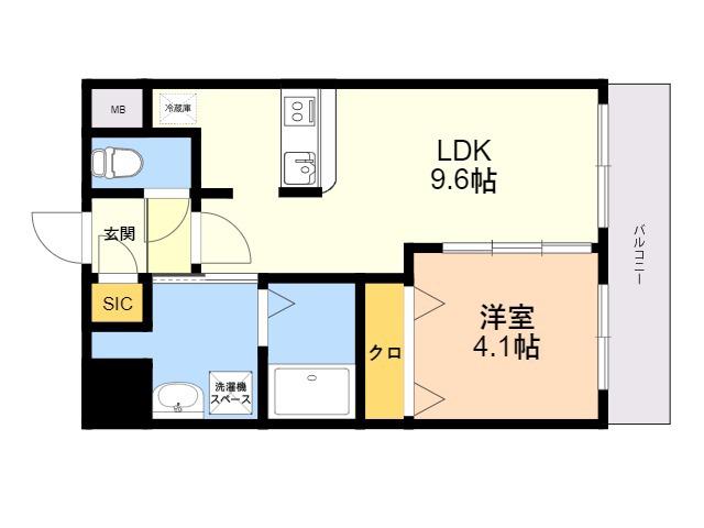 CALM RIVIERE箱崎(1LDK/3階)の間取り写真