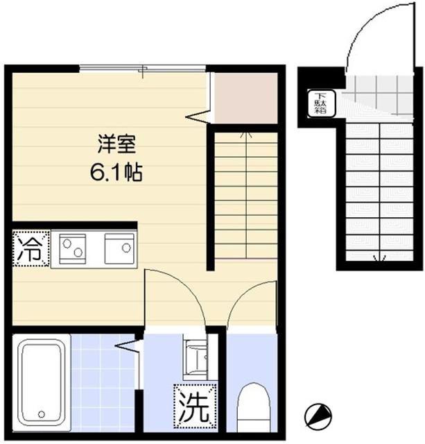 ソルナクレイシア久我山(ワンルーム/2階)の間取り写真