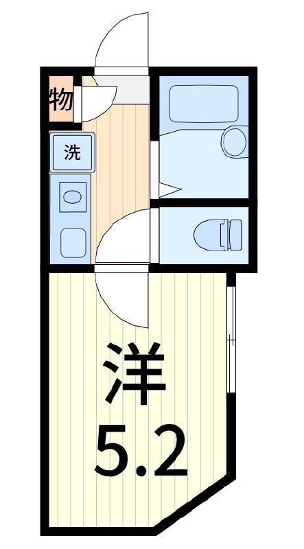 サザンロード北千住(1K/3階)の間取り写真