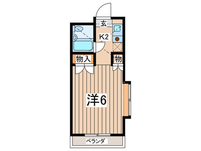 パレス井土ヶ谷(ワンルーム/2階)の間取り写真