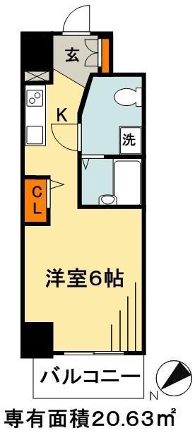 THEパームス新小岩(ワンルーム/11階)の間取り写真