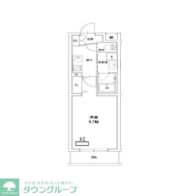 メゾンオルレアン(1K/2階)の間取り写真