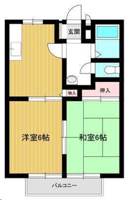 サンビレッジタムラA棟(2DK/1階)の間取り写真