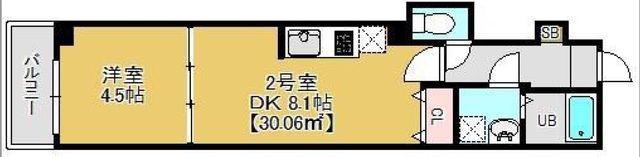 アルカンシエル幕張(1DK/2階)の間取り写真