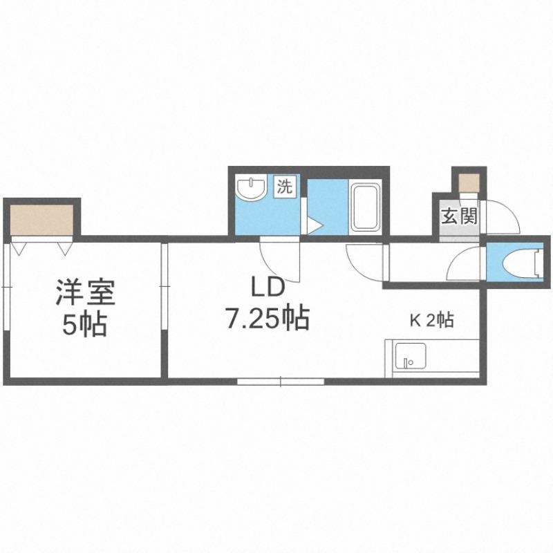 レグジー石山(1LDK/2階)の間取り写真
