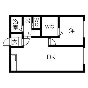 ロータスハウスIII(1LDK/1階)の間取り写真