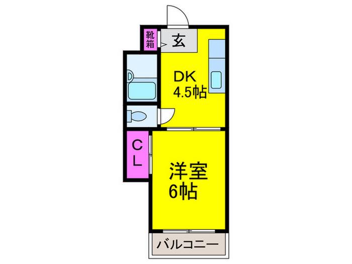 ウエストコーポ喜連(1DK/5階)の間取り写真