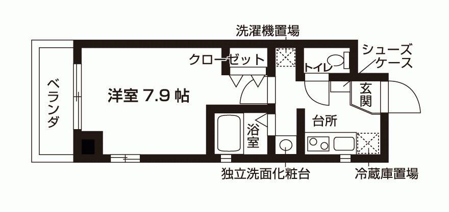 フェイバル二条(1K/2階)の間取り写真