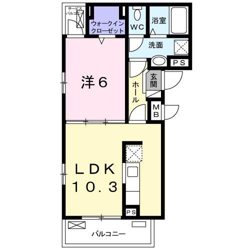 ラフィナート扇(1LDK/3階)の間取り写真