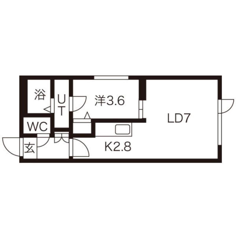 エスパス5・5(1LDK/2階)の間取り写真