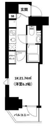 グランリーヴェル横濱VIVANT(1K/3階)の間取り写真