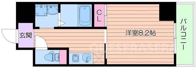 ドゥーエ本庄(1K/8階)の間取り写真