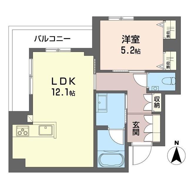 アンビエラ武蔵小杉(1LDK/3階)の間取り写真