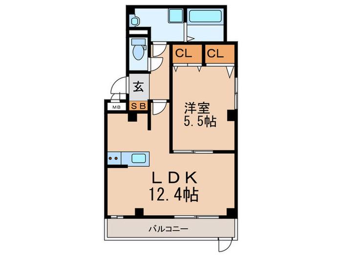 SORATOUMI海岸通(1LDK/1階)の間取り写真