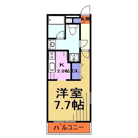プログレス(1K/3階)の間取り写真