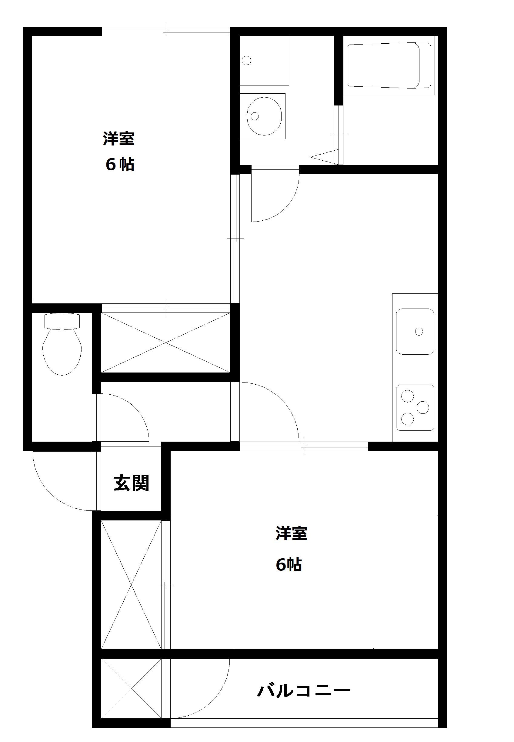 コーポメイプル(2DK/1階)の間取り写真