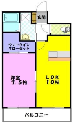 グランマルシェ(1LDK/4階)の間取り写真