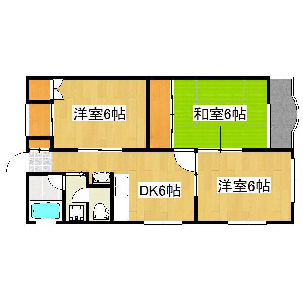 第1誠和ビル(3DK/3階)の間取り写真