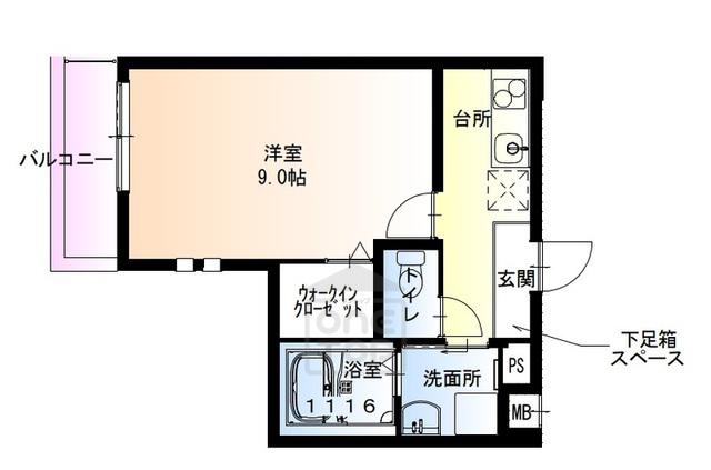 フジパレス沢良宜東1番館(1K/1階)の間取り写真