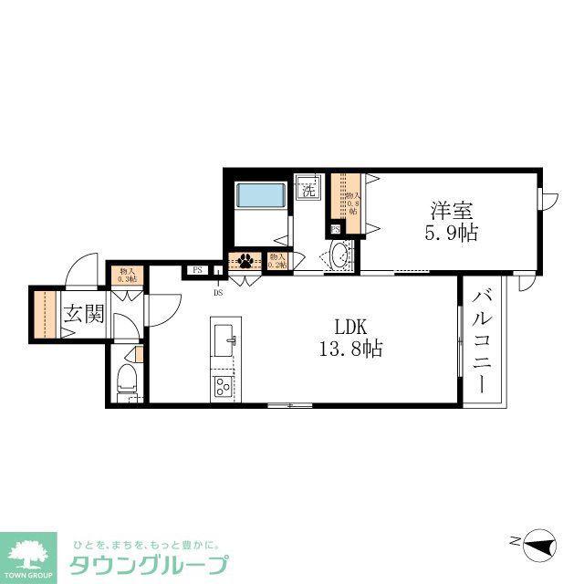 エクラージュ名駅(1LDK/3階)の間取り写真