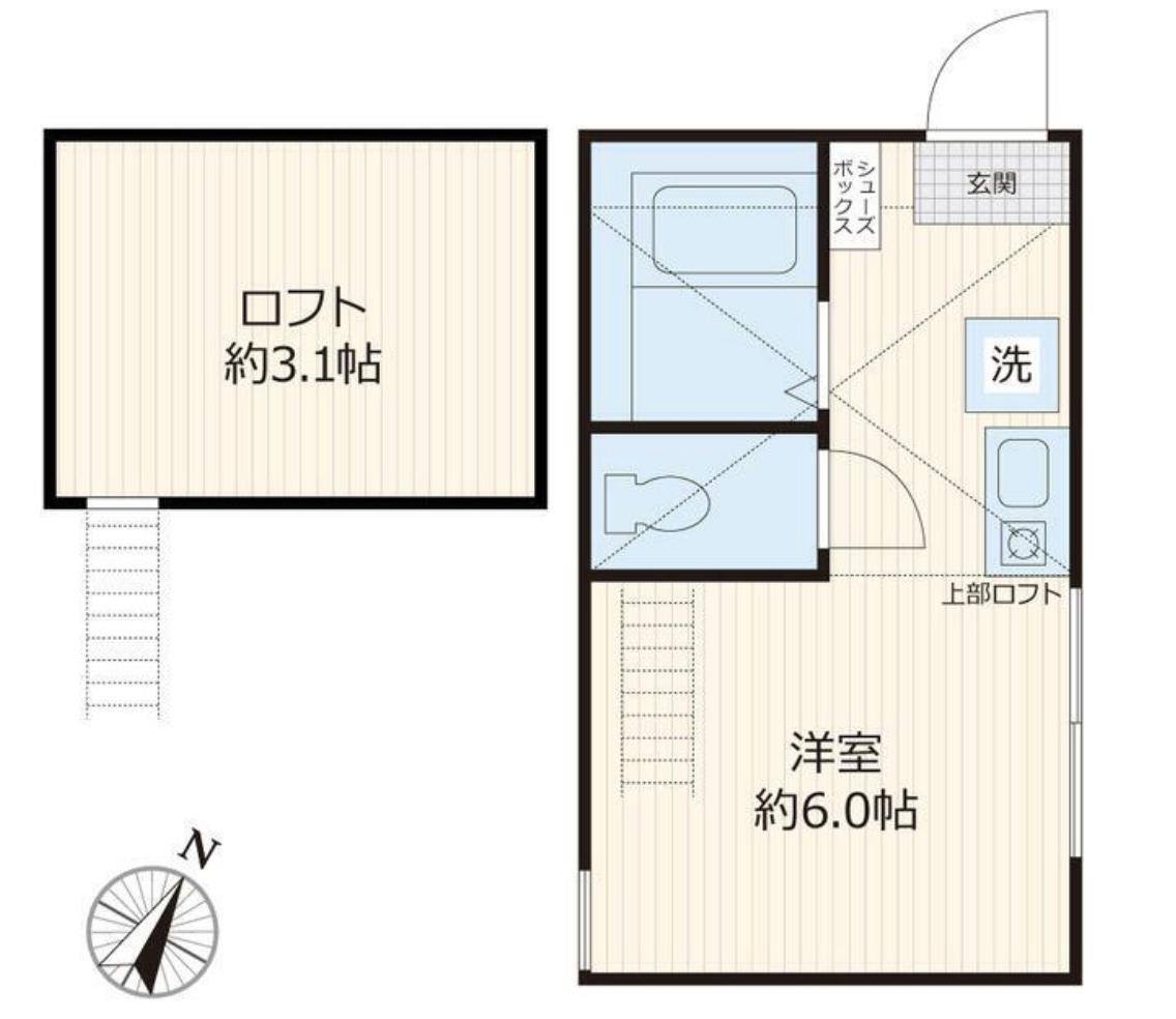 VERSANTE YOKOHAMA(ワンルーム/2階)の間取り写真
