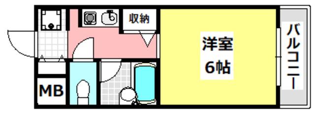 岸辺豊商ハイツII(1K/3階)の間取り写真