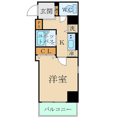 スカイコート芝壱番館(1K/5階)の間取り写真