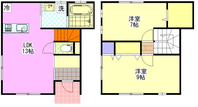 チョコレートボックス(2LDK/2階)の間取り写真