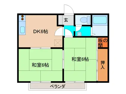 MYCITYLIFE36番館(2DK/2階)の間取り写真