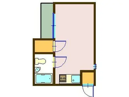 オーシャンマンション(ワンルーム/4階)の間取り写真