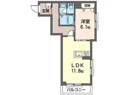 GRAN MERVEILLE藤沢(1LDK/2階)の間取り写真