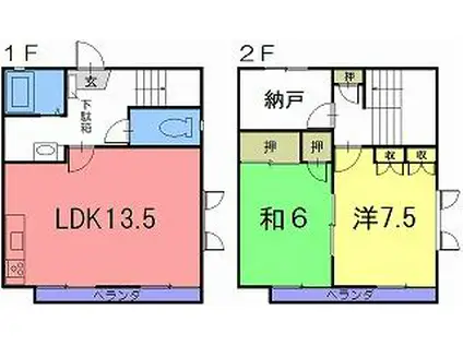 メゾンドマーニ(2SLDK/1階)の間取り写真