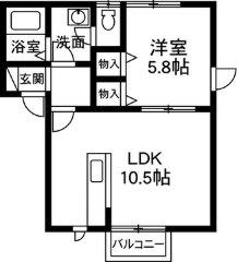 ブライトスクエアA(1LDK/1階)の間取り写真