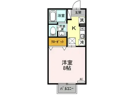 セジュールマドラス(1K/1階)の間取り写真