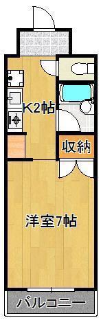 エヴァグレース小倉I(1K/5階)の間取り写真